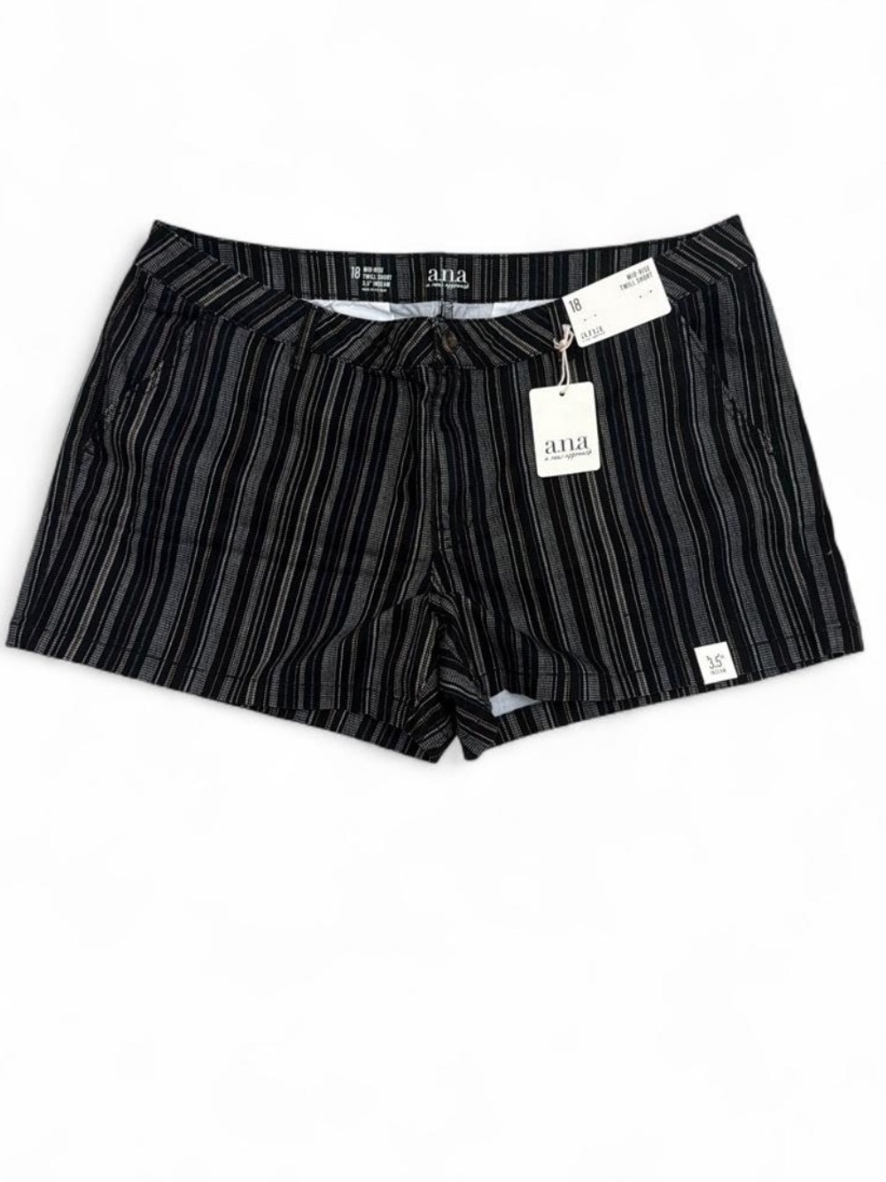 a.n.a Black Striped Pull-On Women’s Shorts